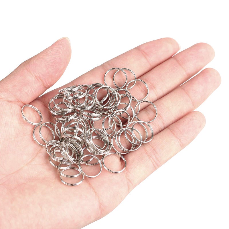 WUBOECE 300 PCS 14mm Metal Split Ring Nickel Plated Small Key Chain Ring Part for Connecting Clasps Charms Links and Ornament Crafts, Silver - Image 4